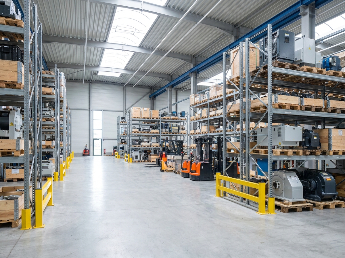 Industrial equipment in a warehouse